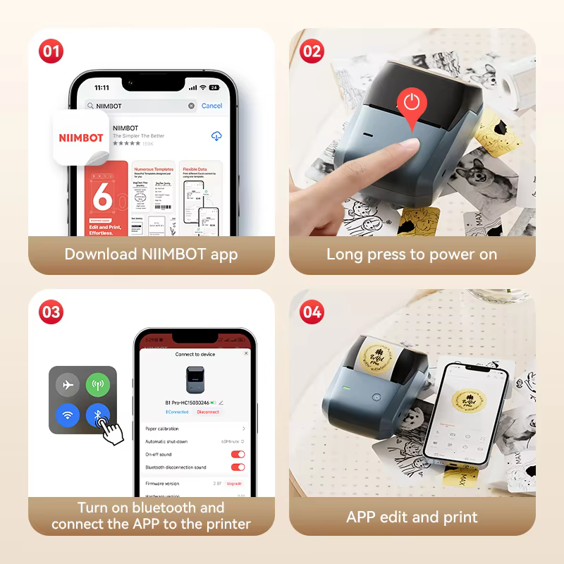 Niimbot B1/B1PRO Label Printer - Commercial Printing Dpi avaliação e preço