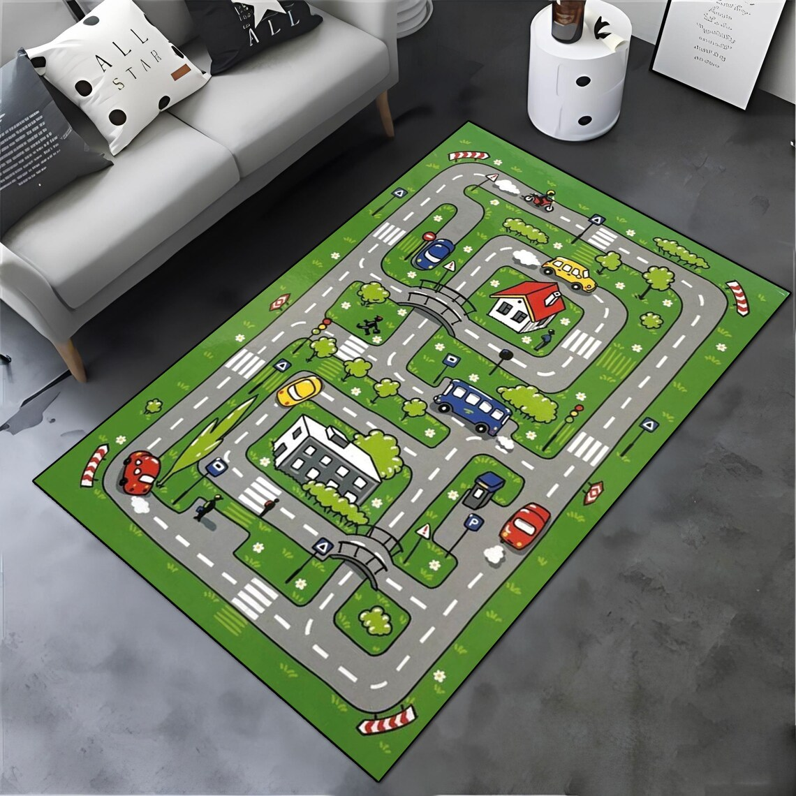 Cartoon City Road Map Print Ki - Commercial Road Printing avaliação e preço
